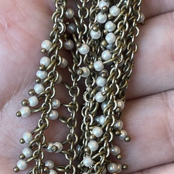 J.Crew Long Single Strand Dangle Fringe Faux Pearl Necklace 36” Senorita Clasp - Picture 4 of 4